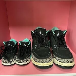 Matching Jordans Black and Turquoise Sneakers